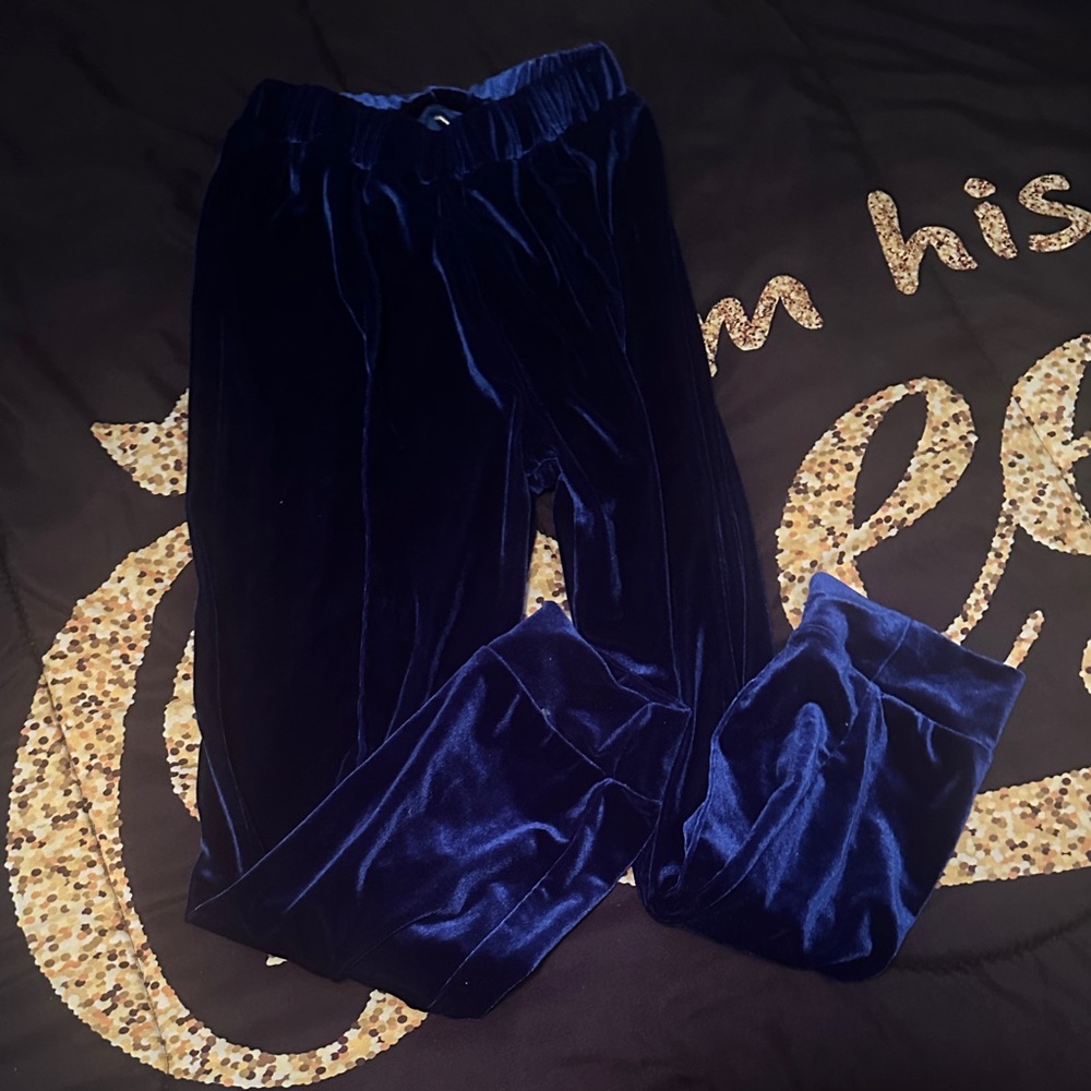 Kids Velvet Blue Pants